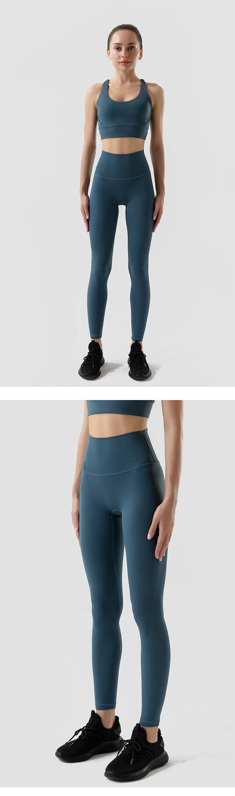 Women's High Waist Yoga Leggings and Tops Fitness Sportswear Set