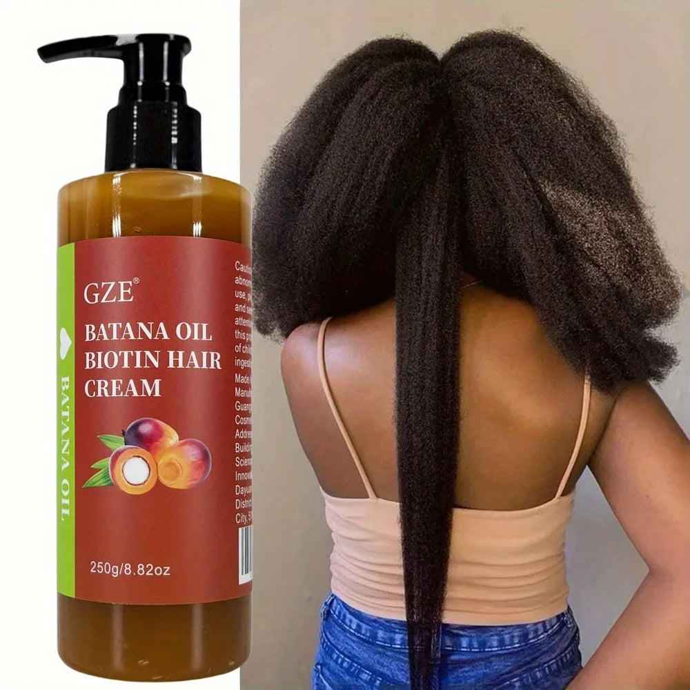 GZE Batana Oil Biotin Hair Cream for Strong Anti-Breakage and Silky Hair