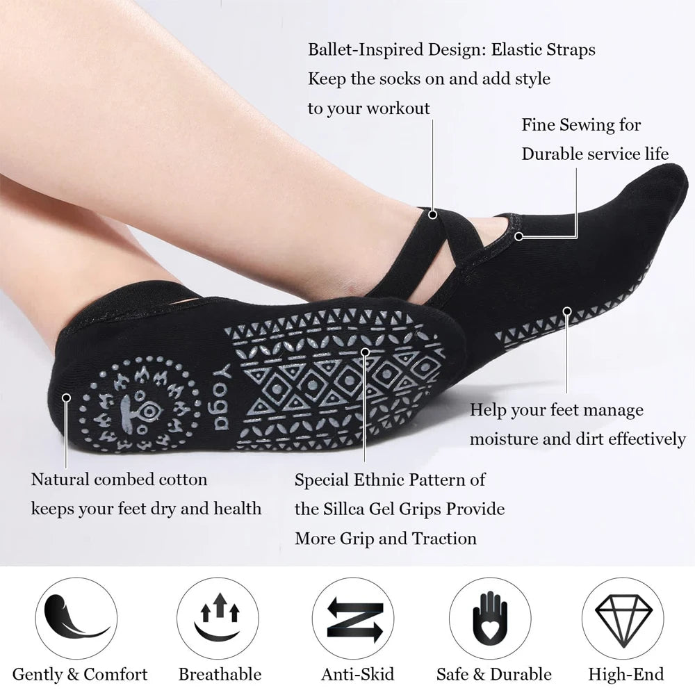 Non Slip Sports Yoga Socks for Women Ideal for Pilates Ballet and Dance