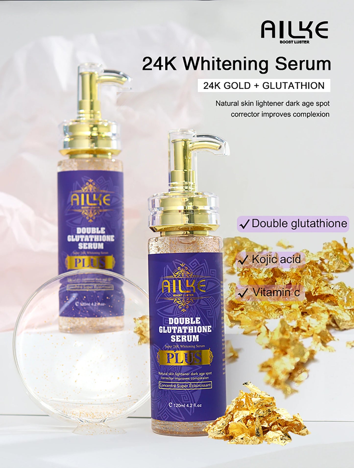 AILKE Glutathione Bleaching Cream Advanced Lightening Lotion for Glowing Skin