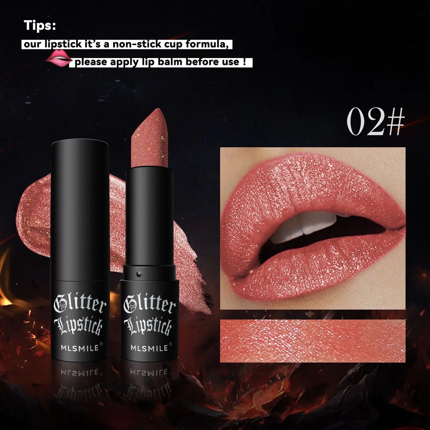 7 Colors Waterproof Glitter Lipstick Long Lasting Metallic Makeup for Women