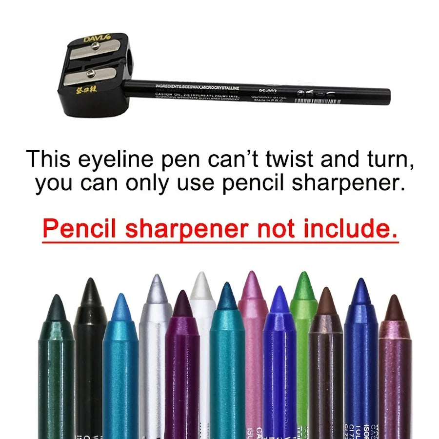 14-Color High Pigment Eyeliner Pen with Pearly Shimmer for Smokey Gothic Looks