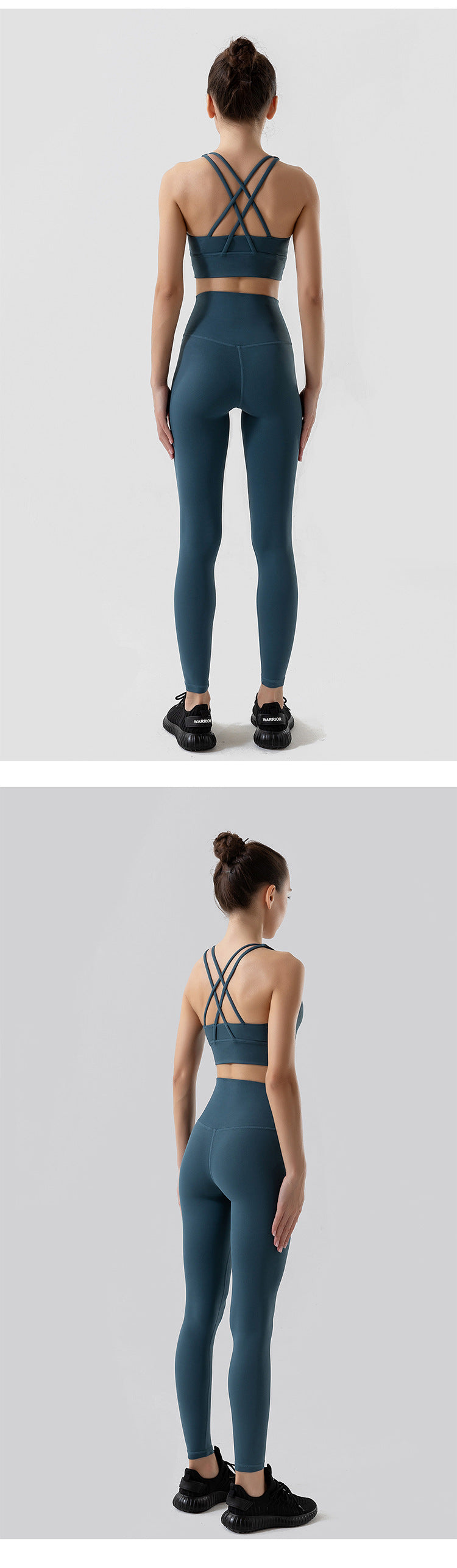 Women's High Waist Yoga Leggings and Tops Fitness Sportswear Set