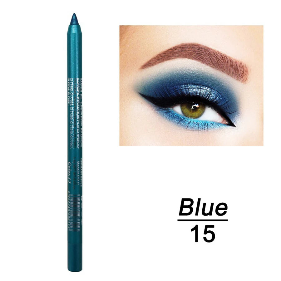 14-Color High Pigment Eyeliner Pen with Pearly Shimmer for Smokey Gothic Looks
