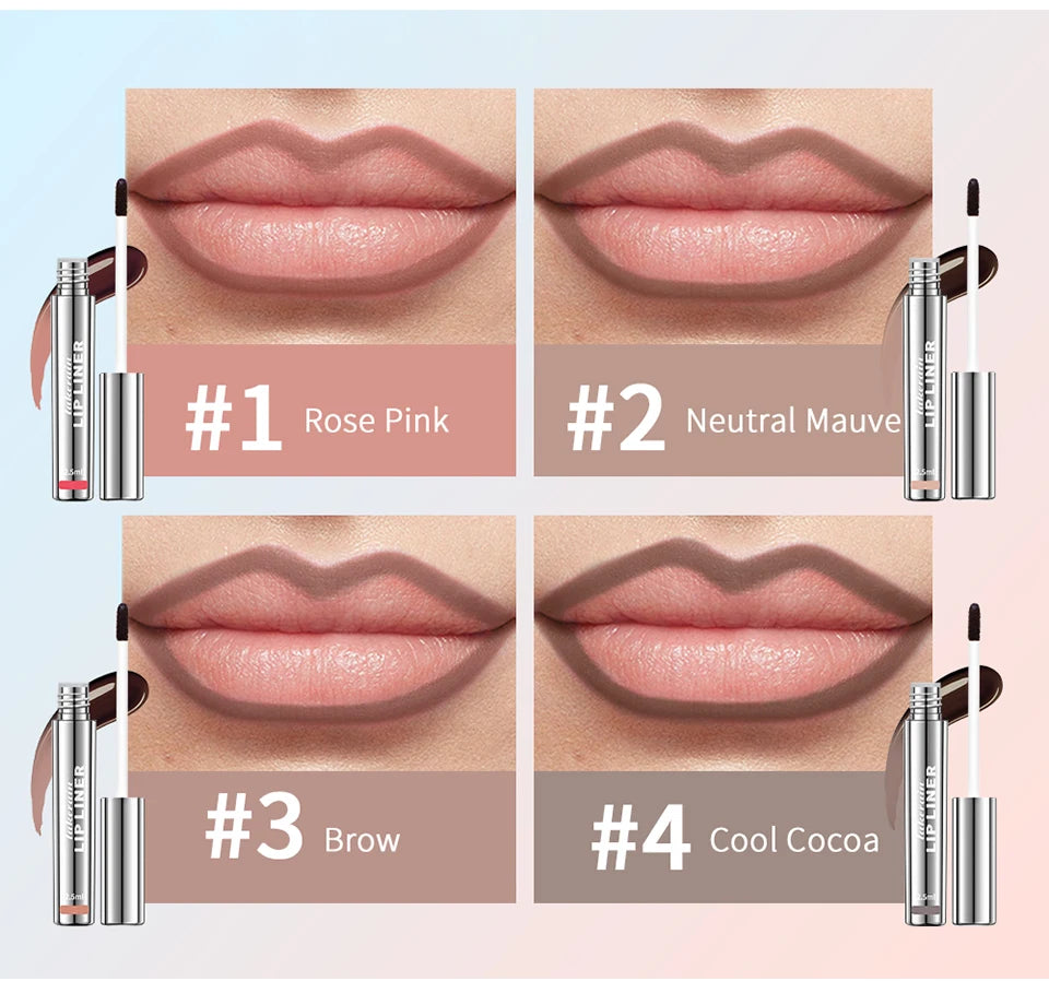 Waterproof Lip Liner Peel Off Tattoo Long Lasting Matte Lip Tint in Brown