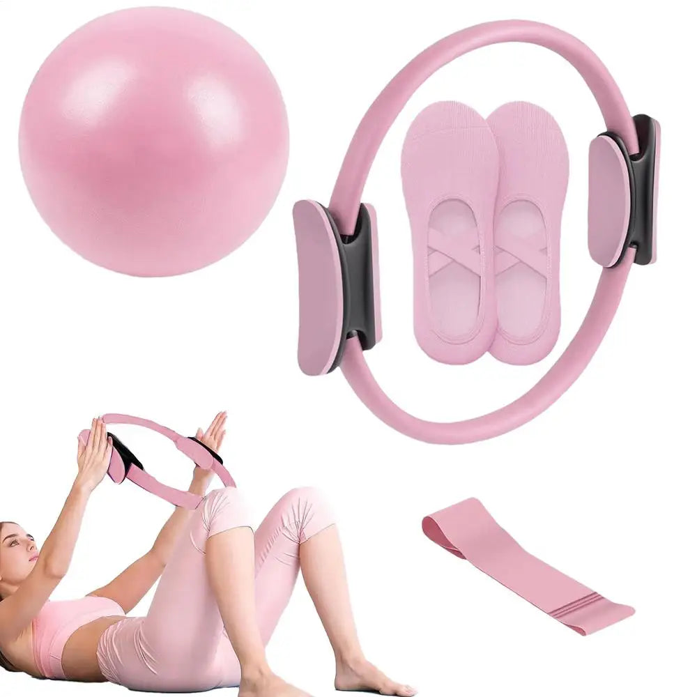 Pilates Ball And Ring Set Portable Fitness Equipment For Home And Studio Use