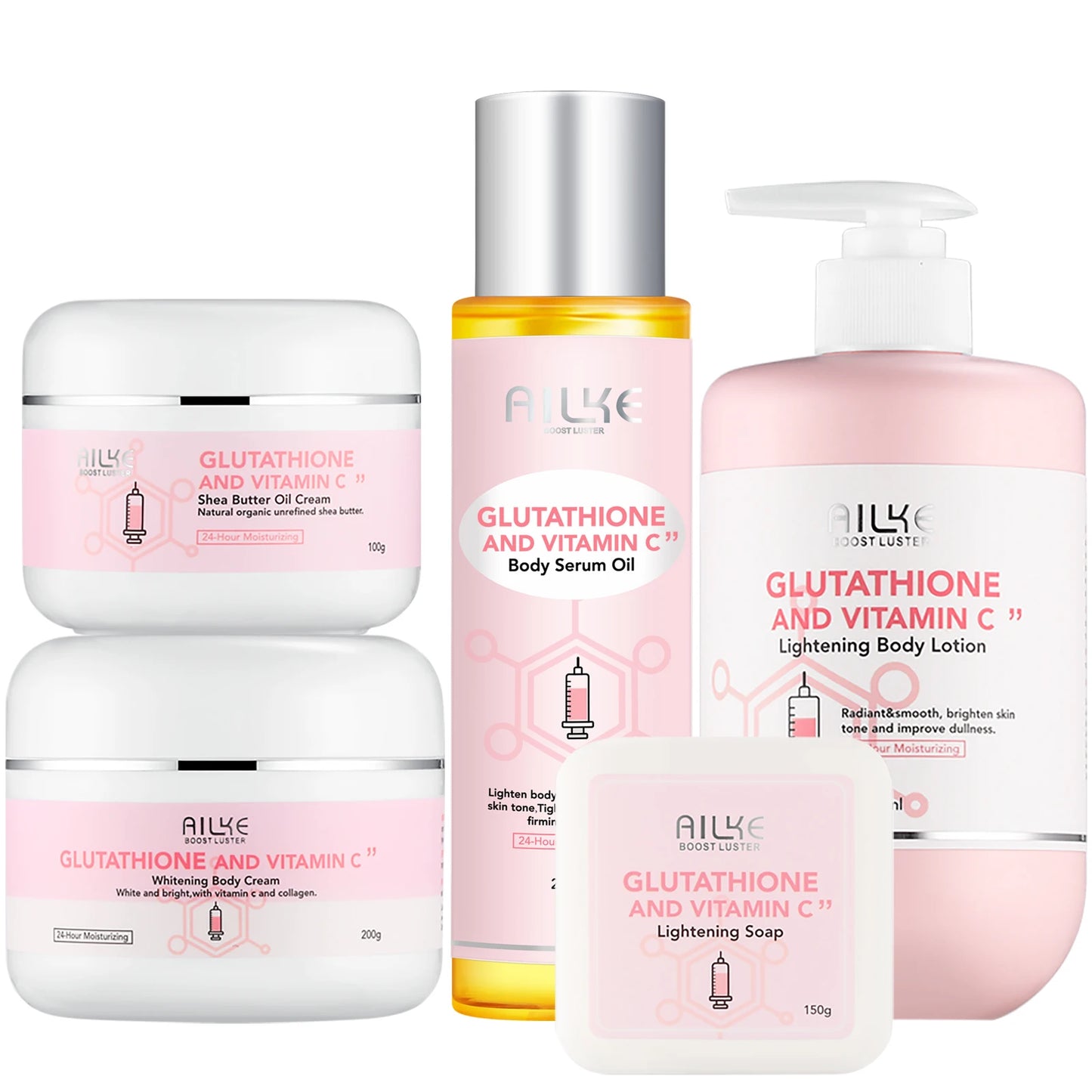 AILKE Whitening Skin Care Set with Glutathione and Vitamin C for Bright Skin