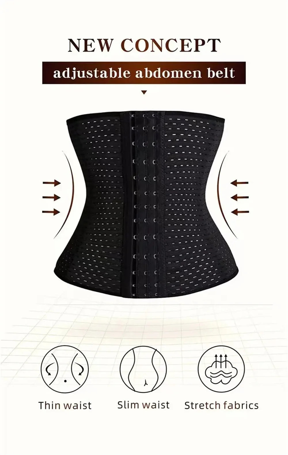 Women Tummy Slimming Black Belly Band Shapewear Corset for Postpartum Support