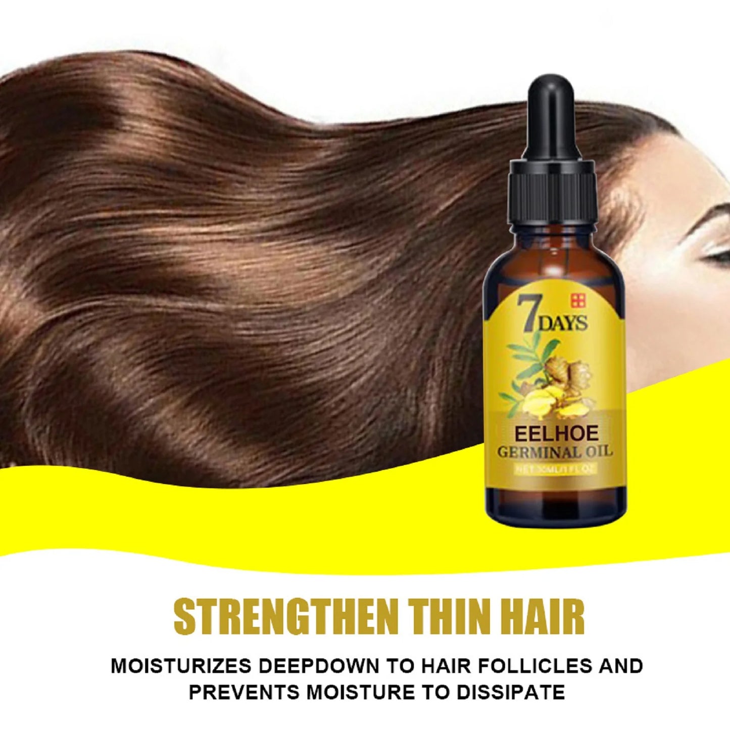 EELHOE Ginger Hair Growth Oil Natural Anti-Hair Loss Treatment 40ml