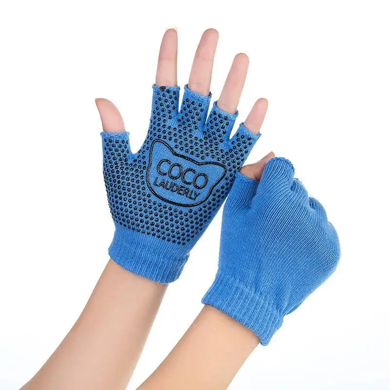 Cotton Half Finger Gym Training Gloves for Women Non Slip and Sweat Absorbent