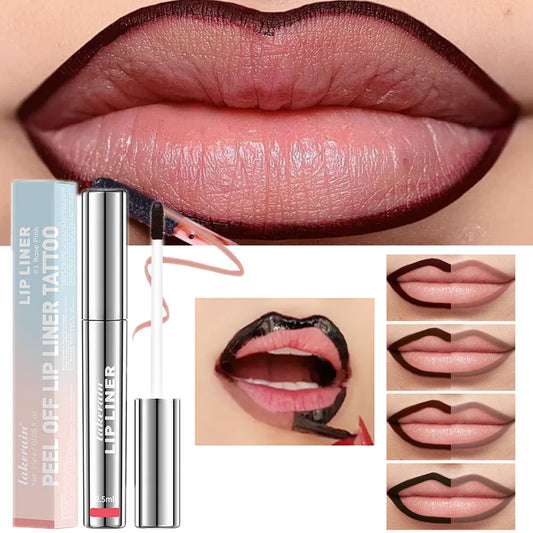 Waterproof Lip Liner Peel Off Tattoo Long Lasting Matte Lip Tint in Brown