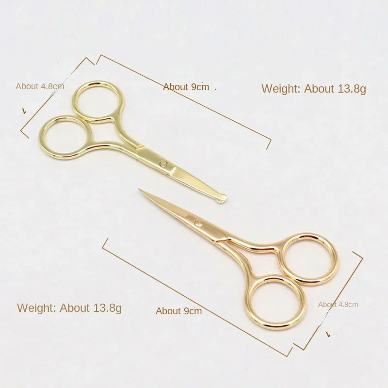 Professional 9cm Stainless Steel Makeup Scissors For Eyebrow Nose Hair Trimming And Facial Grooming