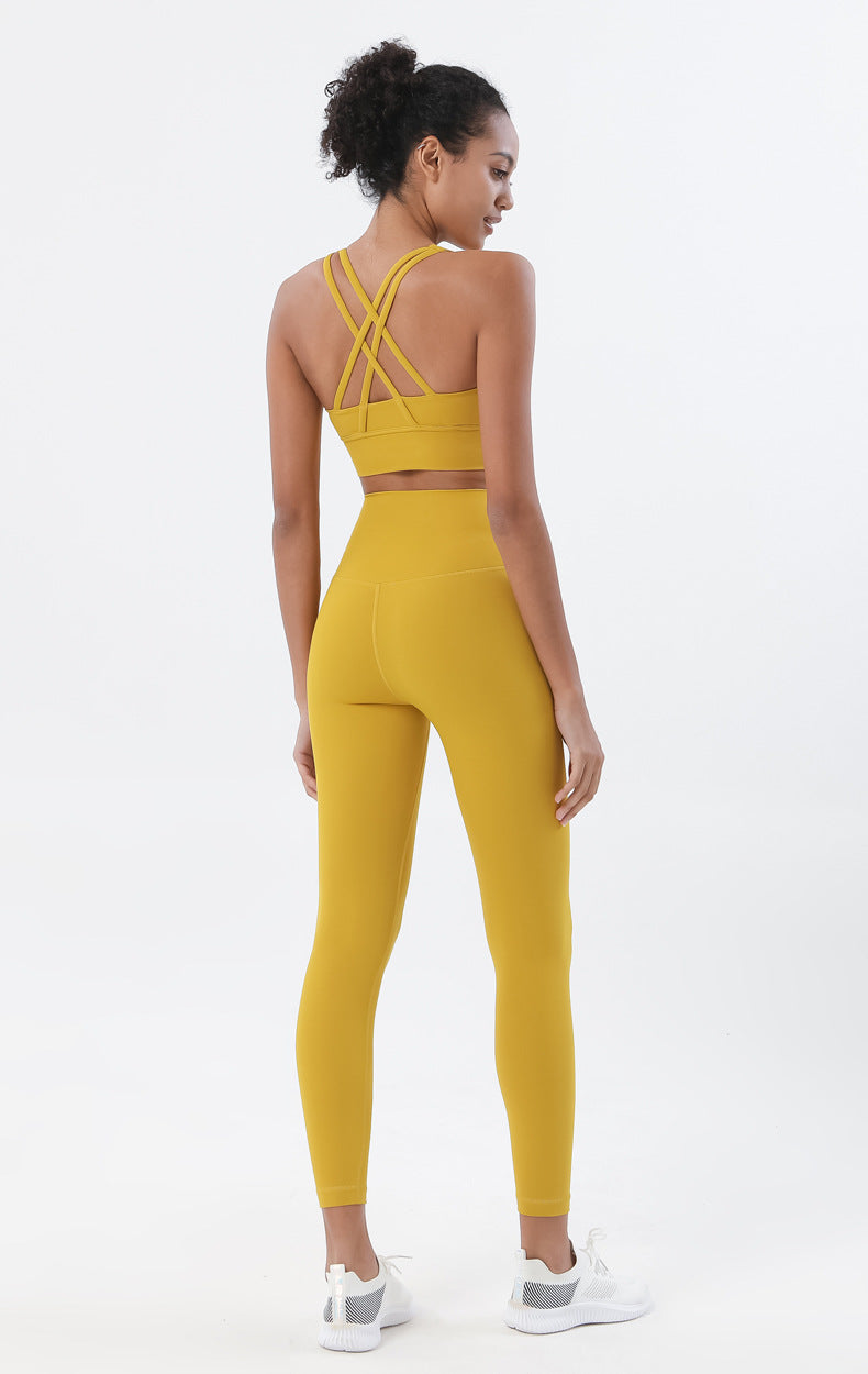 Women's High Waist Yoga Leggings and Tops Fitness Sportswear Set