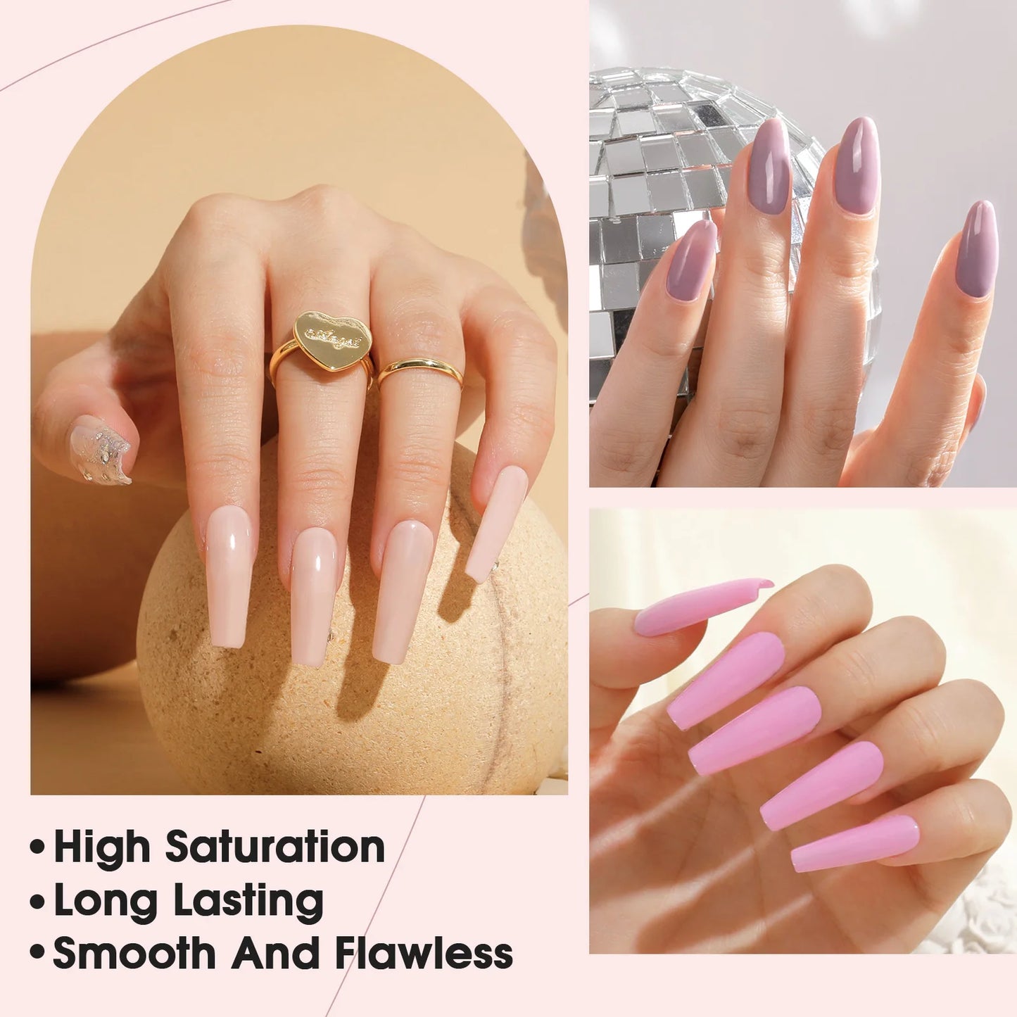 Rosalind 6 Colors Dip Powder Nail Kit With Base And Top Liquid Set For Dip Nails Starter Kit