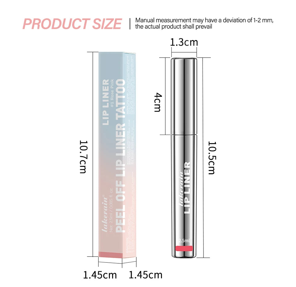 Waterproof Lip Liner Peel Off Tattoo Long Lasting Matte Lip Tint in Brown