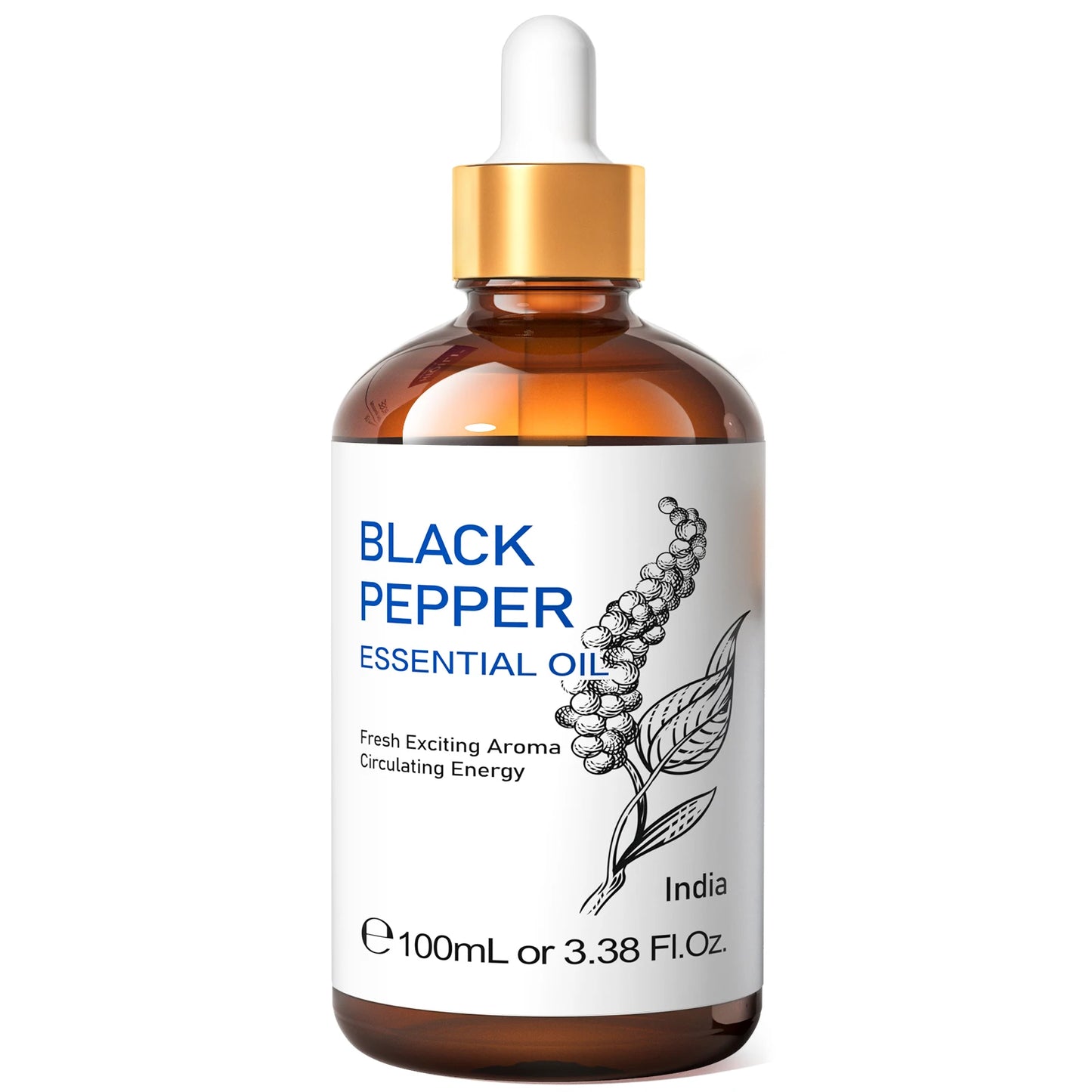 HIQILI 100ML Black Pepper Essential Oil 100 Percent Pure for Diffusers and Candles