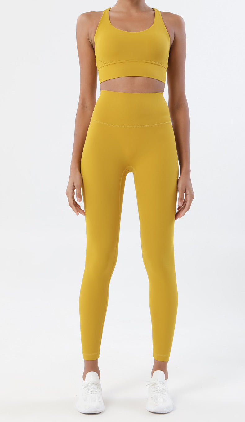 Women's High Waist Yoga Leggings and Tops Fitness Sportswear Set