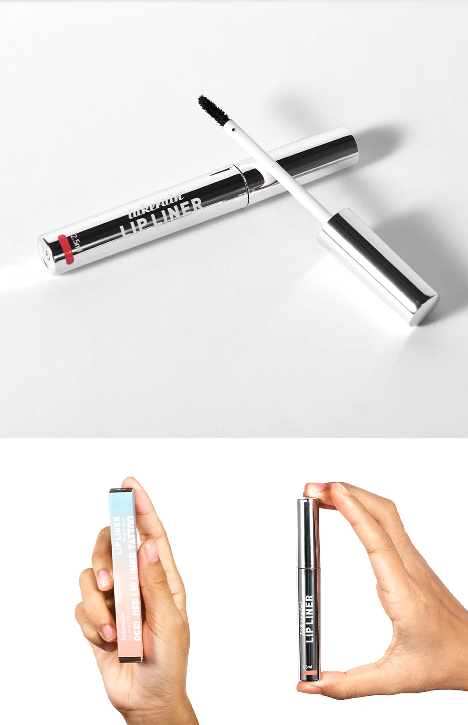 Waterproof Lip Liner Peel Off Tattoo Long Lasting Matte Lip Tint in Brown