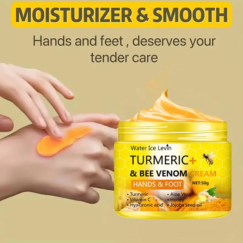 Turmeric Bee Venom Foot Cream for Cracked Skin Repair and Moisturizing Care 50g