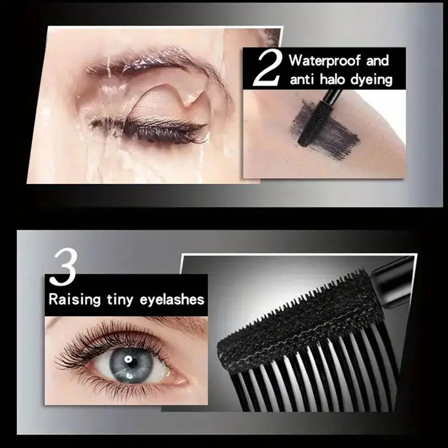 Waterproof 4D Mascara for Thick Long Lashes Curling Smudge-proof Makeup Tool