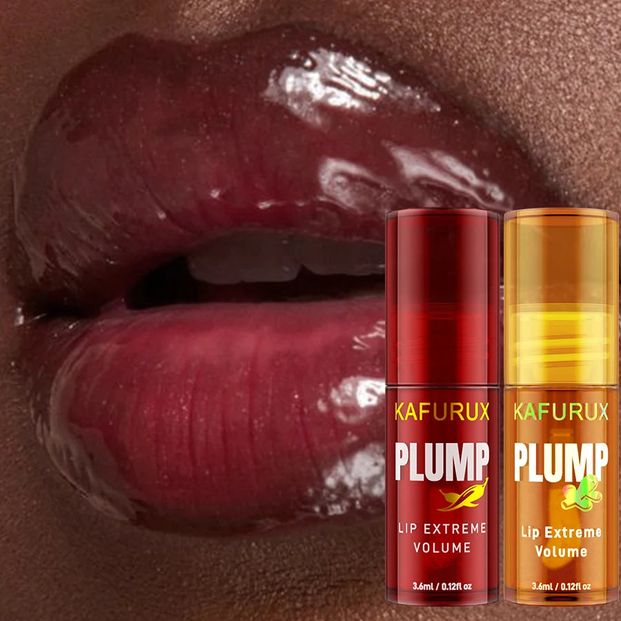 2PC Lip Plump Long Lasting Moisturizing Oil Gloss Serum for Fine Lines