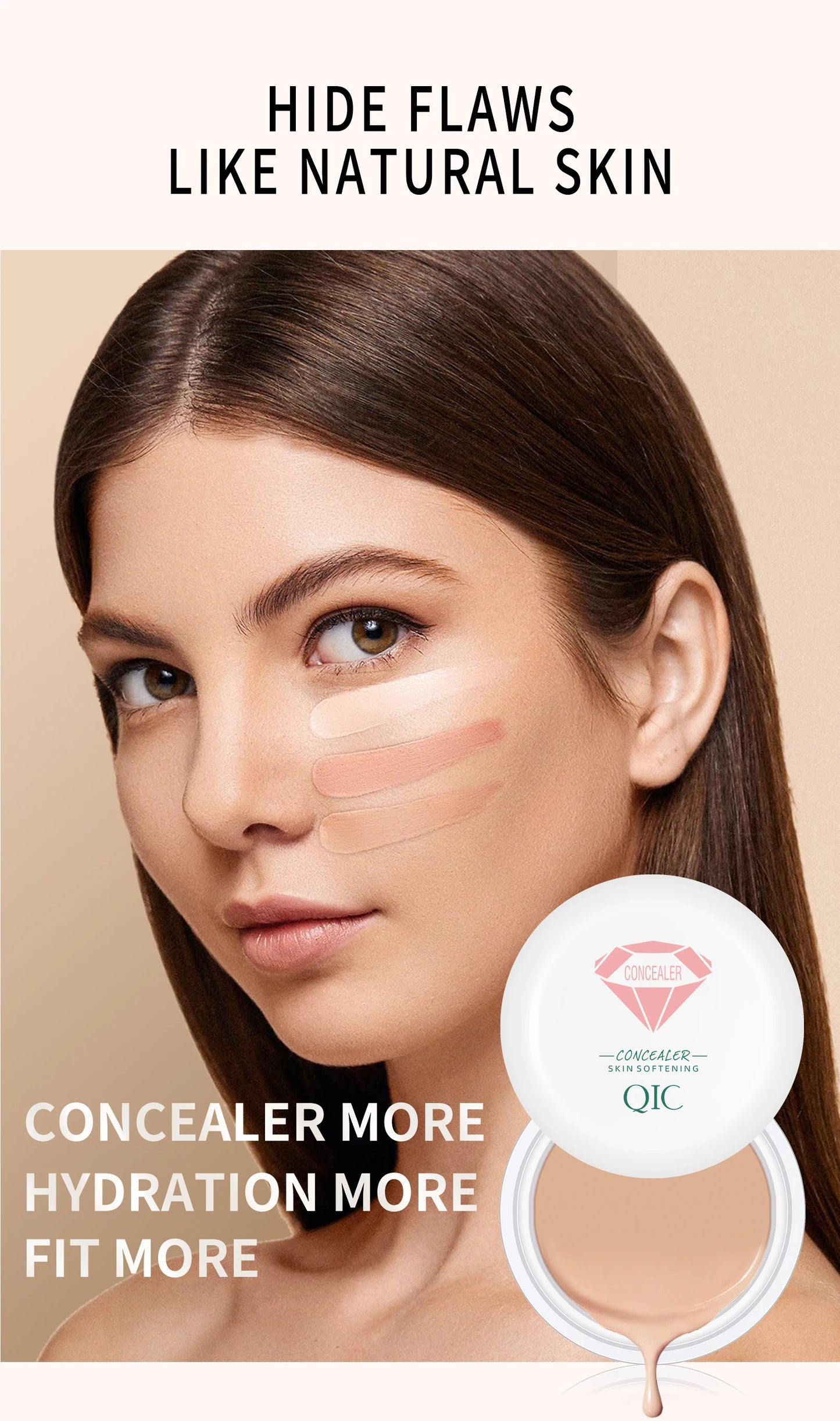 High Coverage Waterproof Concealer BB Cream for Dark Circles and Freckles