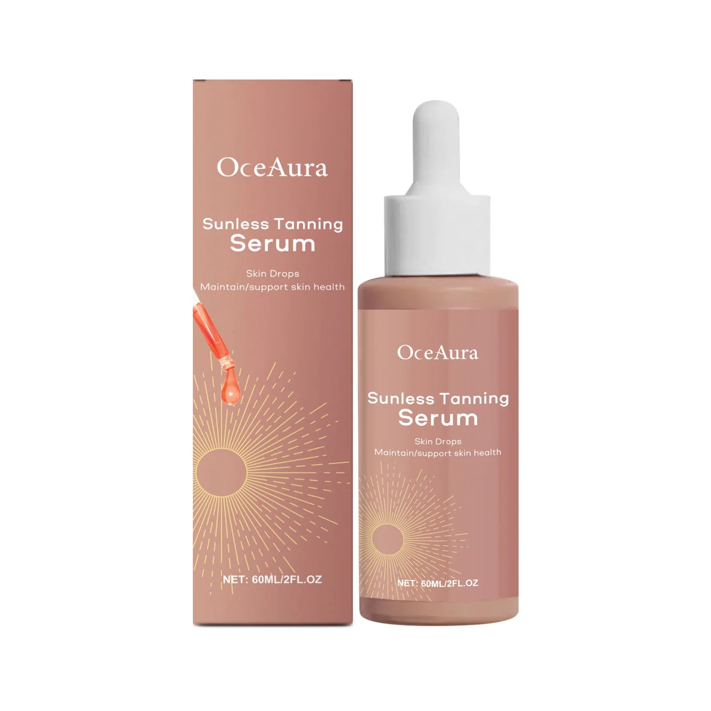 Herbal Sunless Tanning Lotion Serum Natural Bronzer for Darker Skin Tone