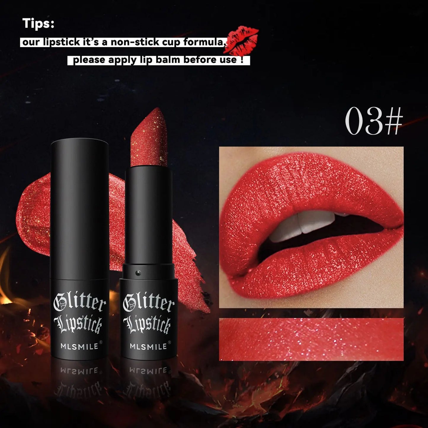 7 Colors Waterproof Glitter Lipstick Long Lasting Metallic Makeup for Women