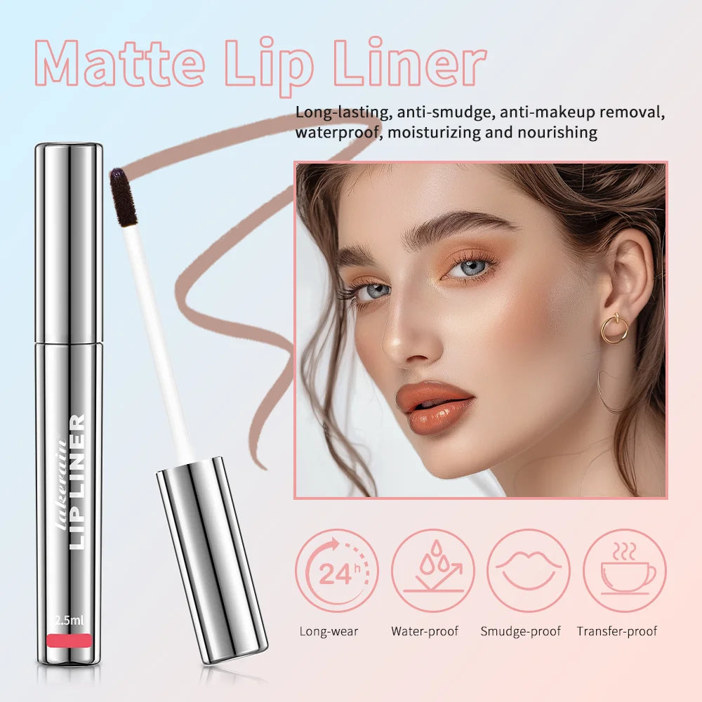 Waterproof Lip Liner Peel Off Tattoo Long Lasting Matte Lip Tint in Brown