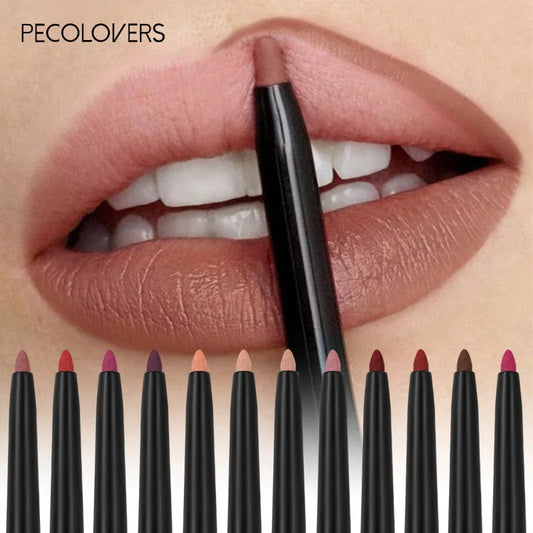 Waterproof Matte Lipliner Pencil Red Tint Long Lasting Moisturizing Makeup