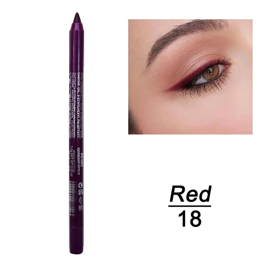 14-Color High Pigment Eyeliner Pen with Pearly Shimmer for Smokey Gothic Looks