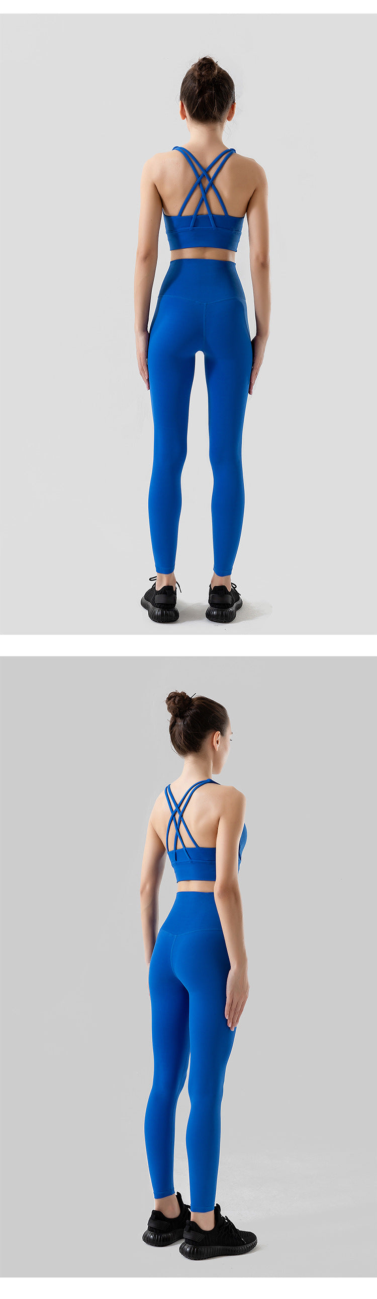 Women's High Waist Yoga Leggings and Tops Fitness Sportswear Set