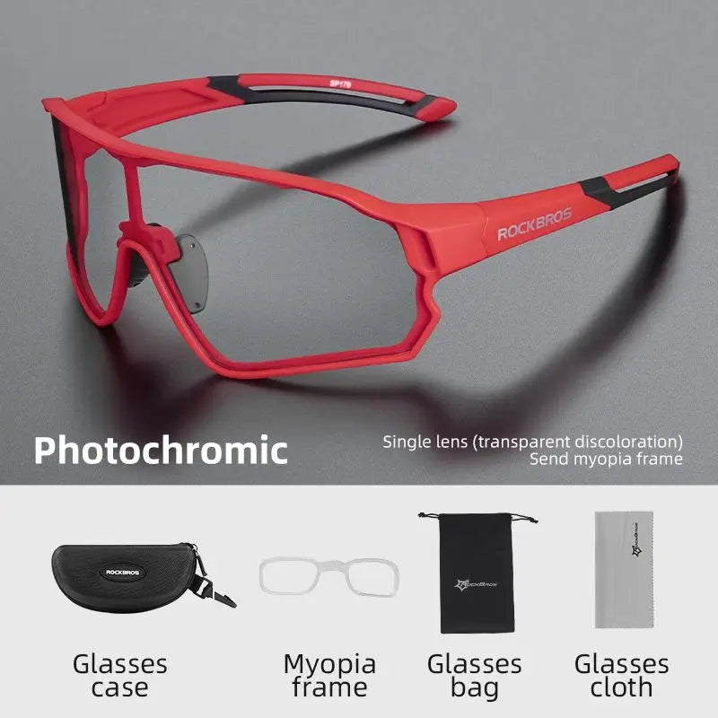 Rockbros Photochromic Cycling Glasses UV400 Protection for MTB and Road Bike