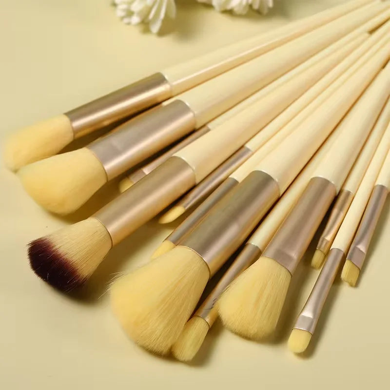 13 Or 15 Piece Makeup Brushes Set For Eye Shadow Foundation Blush Cosmetics Kit With Soft Nylon Bristles