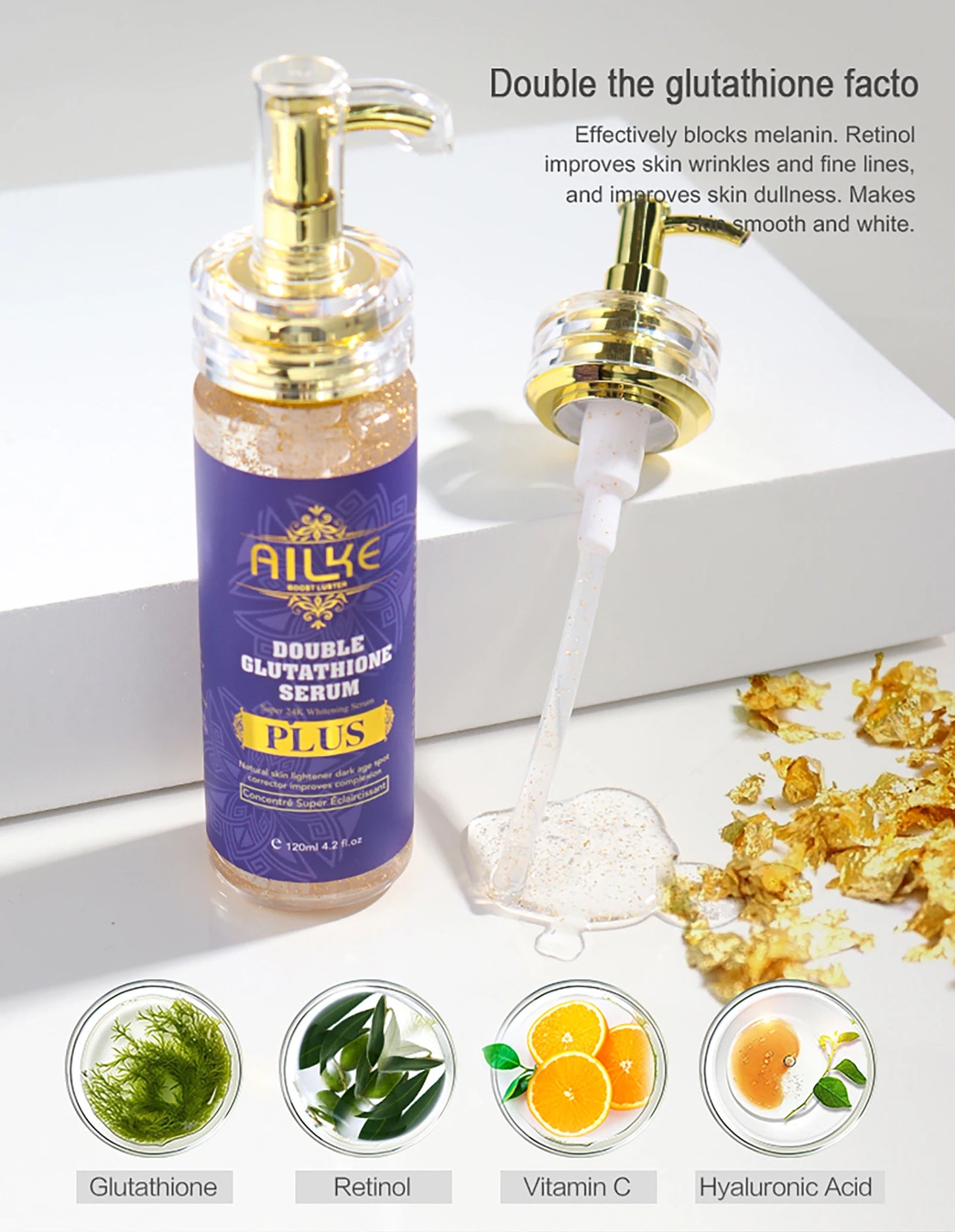 AILKE Glutathione Bleaching Cream Advanced Lightening Lotion for Glowing Skin