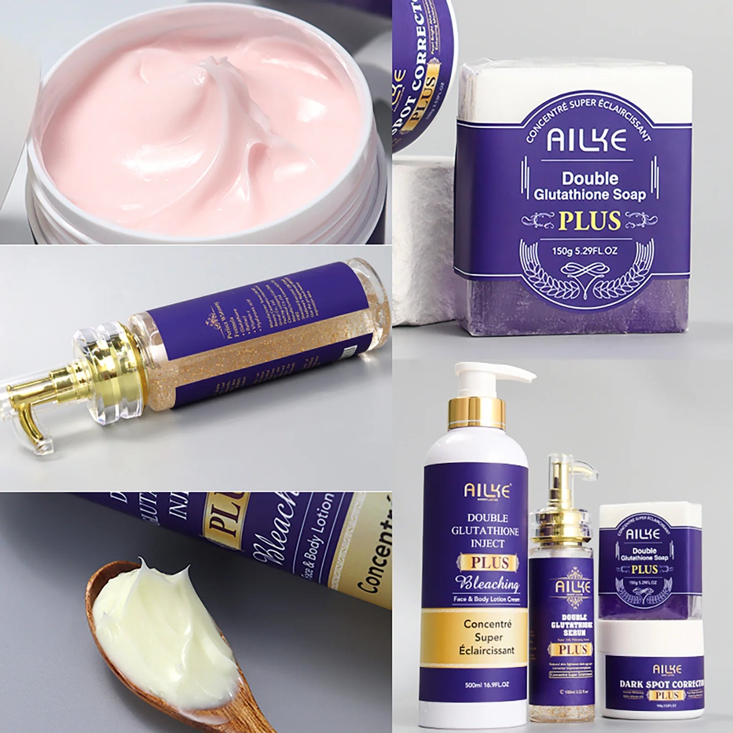 AILKE Glutathione Bleaching Cream Advanced Lightening Lotion for Glowing Skin