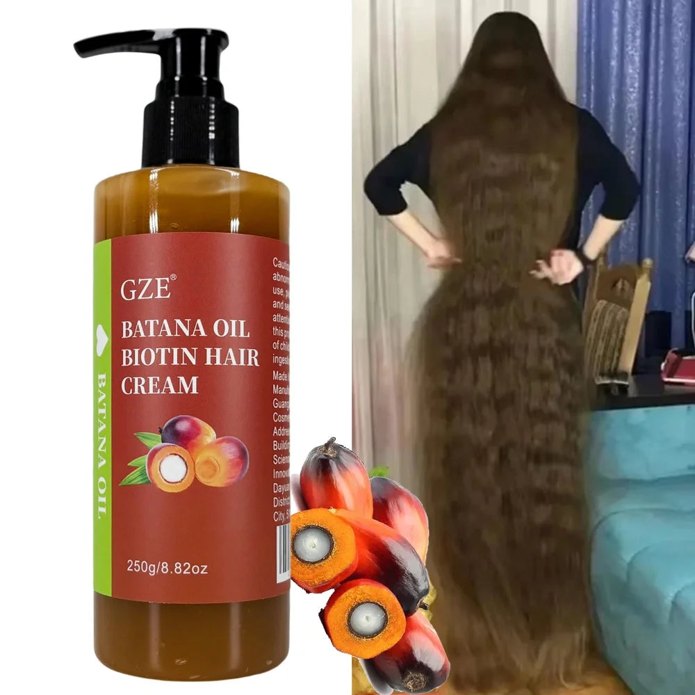 GZE Batana Oil Biotin Hair Cream for Strong Anti-Breakage and Silky Hair