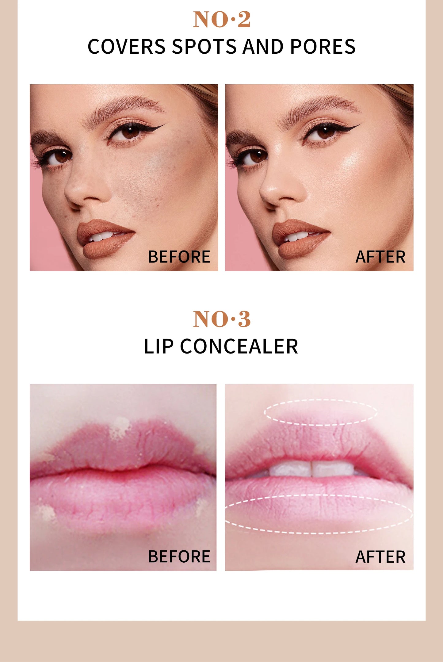 High Coverage Waterproof Concealer BB Cream for Dark Circles and Freckles