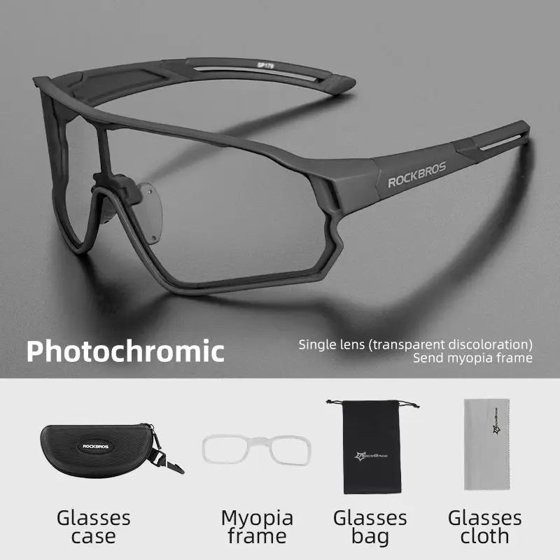 Rockbros Photochromic Cycling Glasses UV400 Protection for MTB and Road Bike