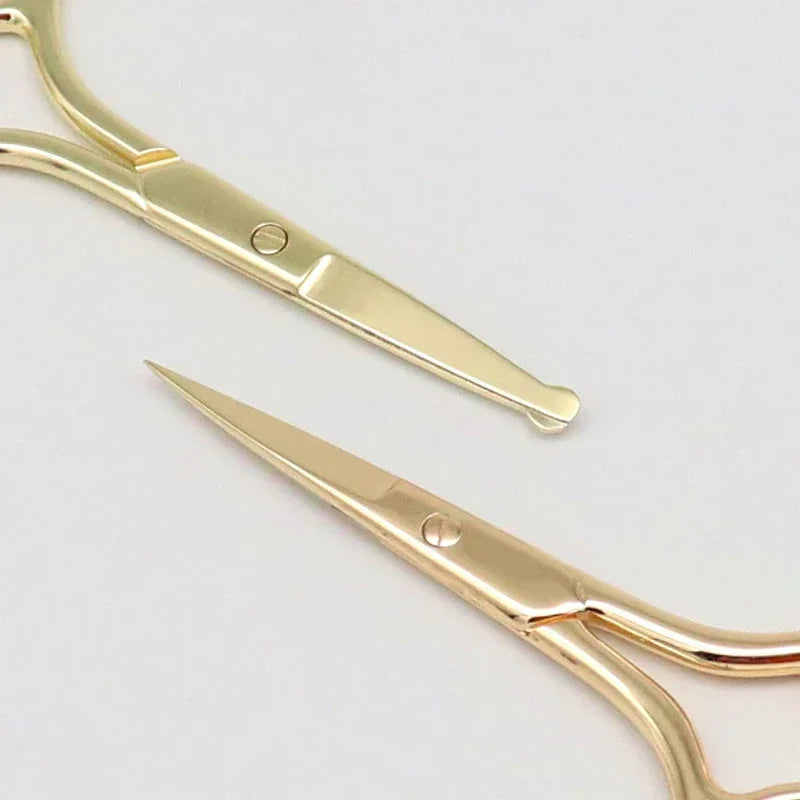 Professional 9cm Stainless Steel Makeup Scissors For Eyebrow Nose Hair Trimming And Facial Grooming