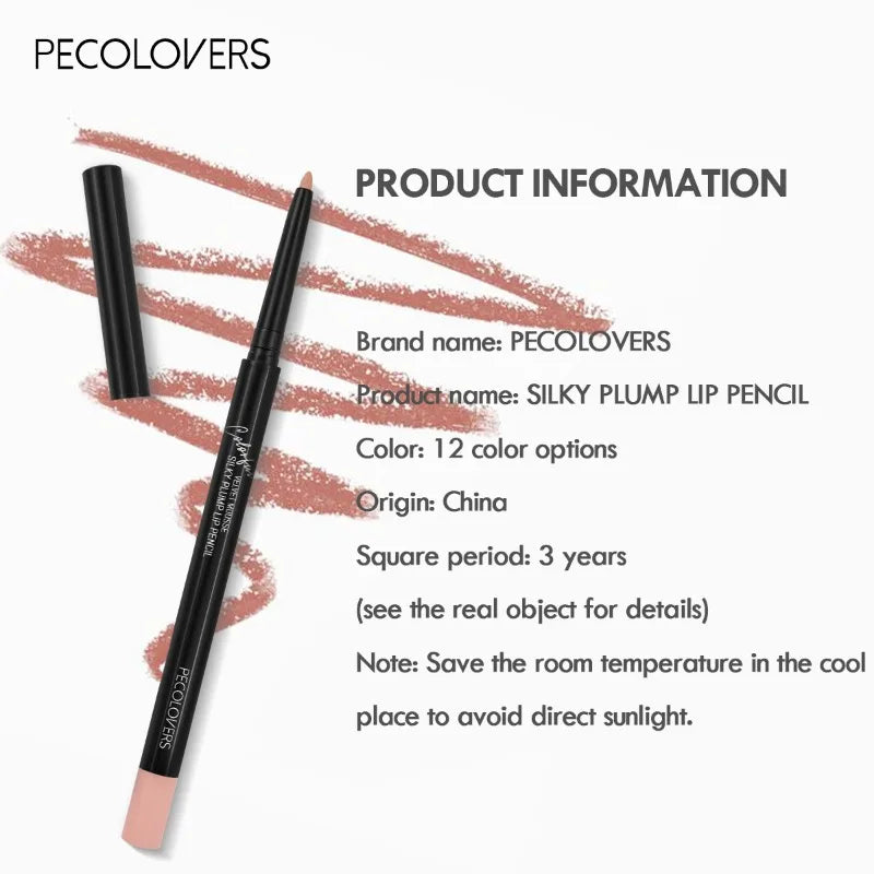 Waterproof Matte Lipliner Pencil in Red Long Lasting Non-Stick Moisturizing Tint
