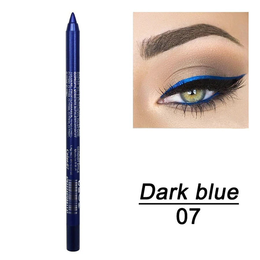 14-Color High Pigment Eyeliner Pen with Pearly Shimmer for Smokey Gothic Looks