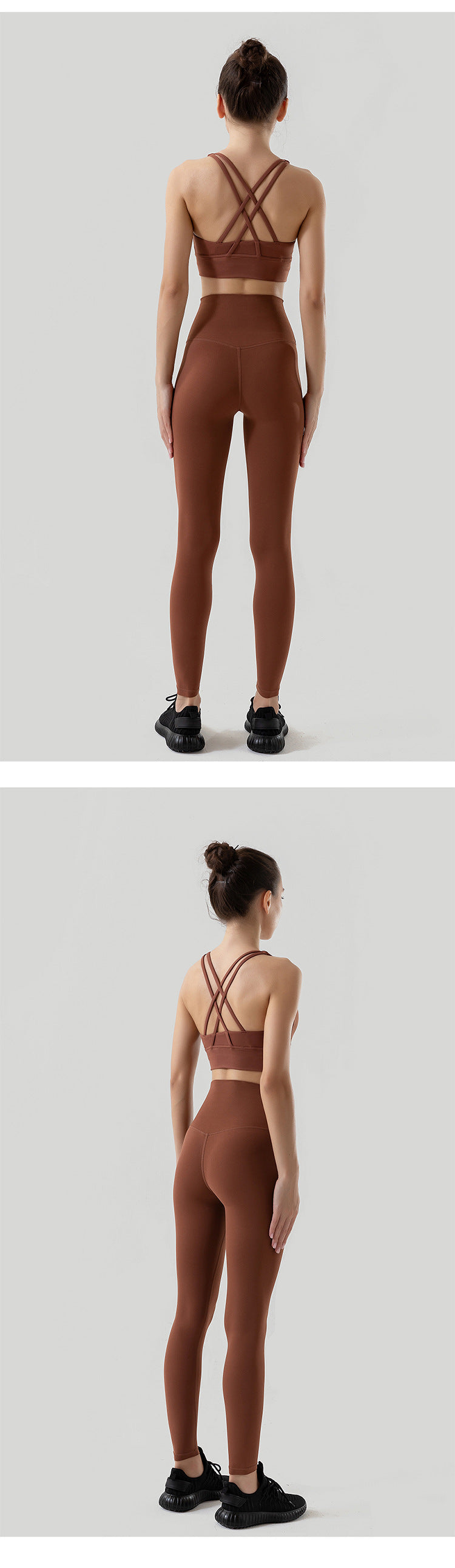 Women's High Waist Yoga Leggings and Tops Fitness Sportswear Set