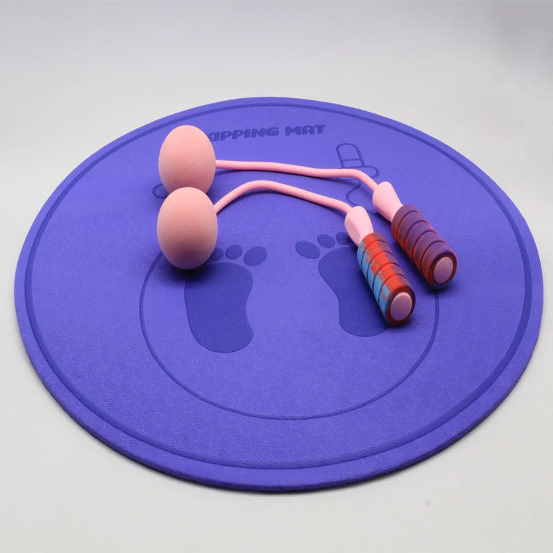 Jump Rope Mat with Shock Absorption and Sound Insulation for Home Yoga Fitness