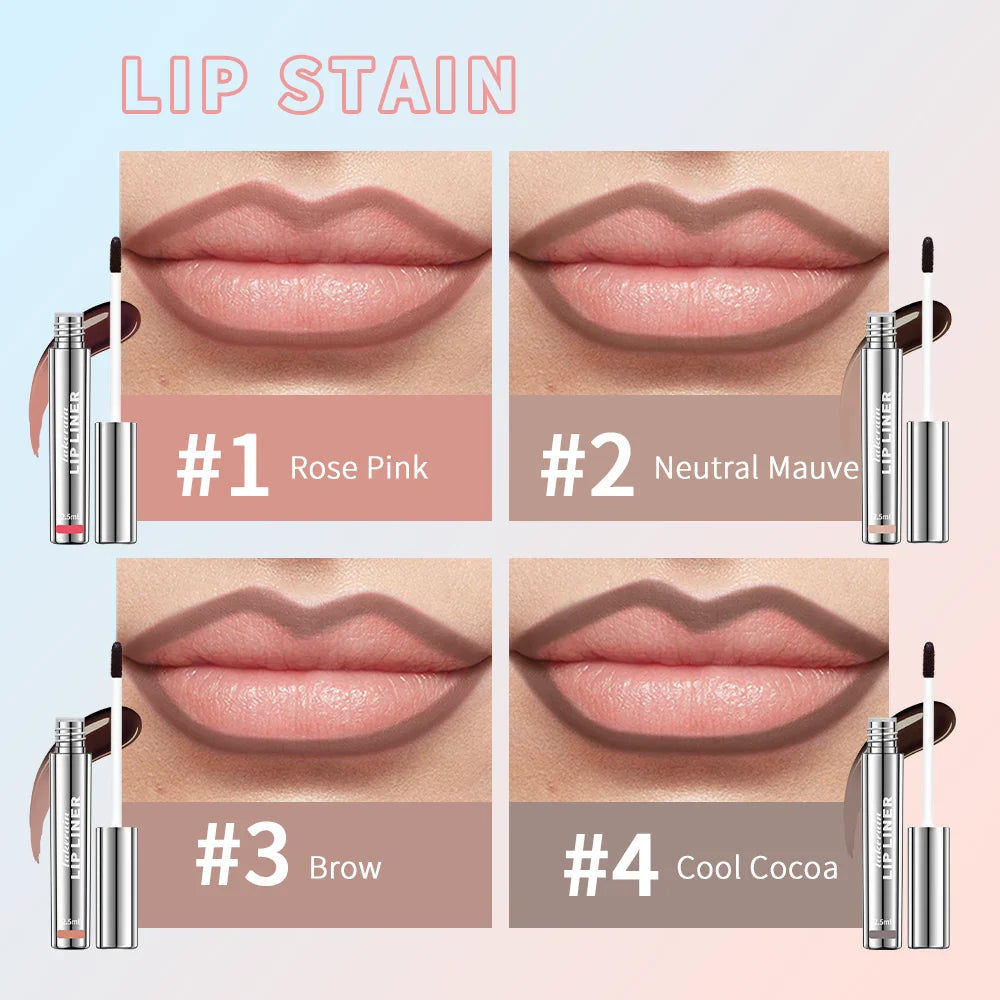 Waterproof Lip Liner Peel Off Tattoo Long Lasting Matte Lip Tint in Brown