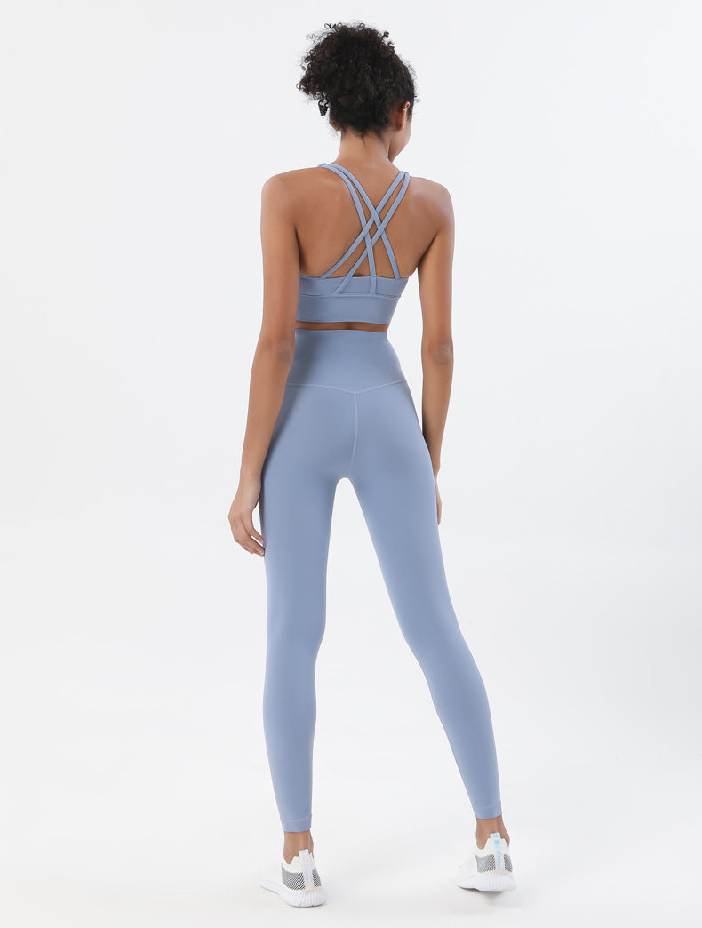 Women's High Waist Yoga Leggings and Tops Fitness Sportswear Set