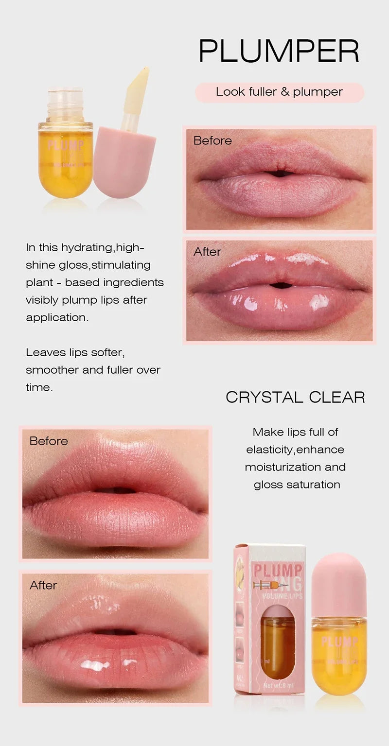 Lip Plumper Oil Serum for Instant Volume and Long Lasting Moisture