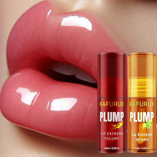 2PC Lip Plump Long Lasting Moisturizing Oil Gloss Serum for Fine Lines