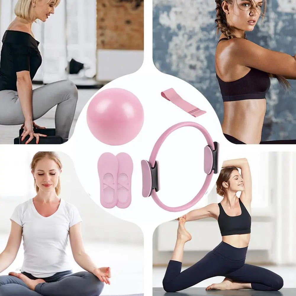 Pilates Ball And Ring Set Portable Fitness Equipment For Home And Studio Use