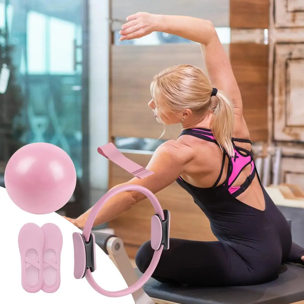 Pilates Ball And Ring Set Portable Fitness Equipment For Home And Studio Use
